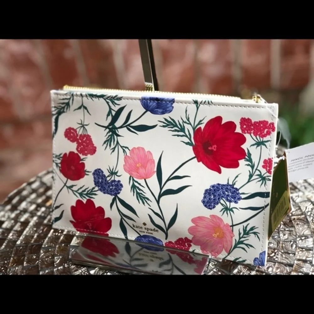 Kate spade blossom floral pencil pouch one size